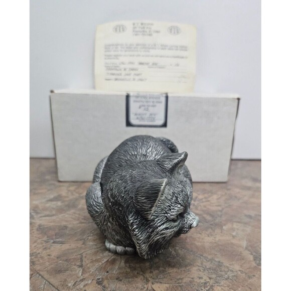 W.T. Wilson - Willow Wood Collection - Pewter Bobcat Den Figurine - WTW- 1994 - Picture 8 of 10